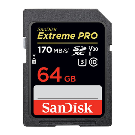 閃迪（SanDisk）64GBSD存儲(chǔ)卡U3C10V304K至尊超極速版內(nèi)存卡讀速170MB/s寫速90MB/s捕捉4K超高清