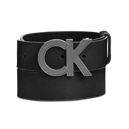 潮牌calvin klein 腰带 男士皮质ck字母时尚针扣腰带 black 32