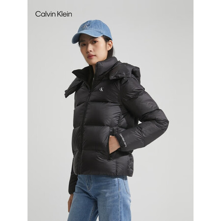 Calvin Klein Jeans秋冬女通勤简约印花鸭绒绗...