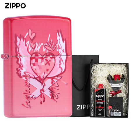 ZIPPO打火机正版 芝宝彩印个性创意送男友情人节礼物 以爱...