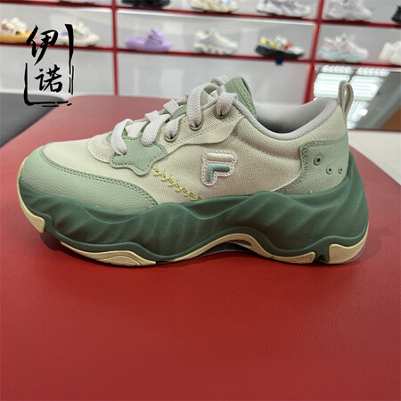 FILA斐乐24夏女士海星鞋2代潮流运动厚底帆布鞋T12W4...