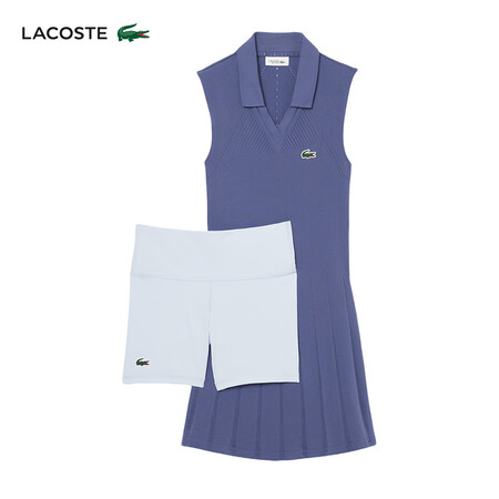 鳄鱼（LACOSTE）法国鳄鱼女装25春夏V领Polo百褶网...