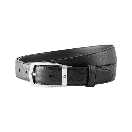 万宝龙（MONTBLANC）【新款】黑色商务休闲腰带男士皮带...