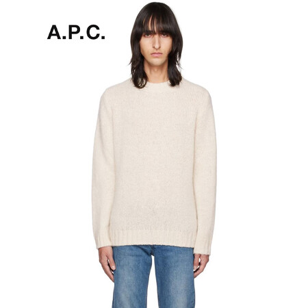 A.P.C. 奢侈品 男士 灰白色 JIM 毛衣 Off w...