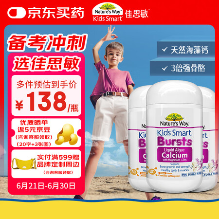 佳思敏（Nature's Way）儿童海藻钙镁锌液...