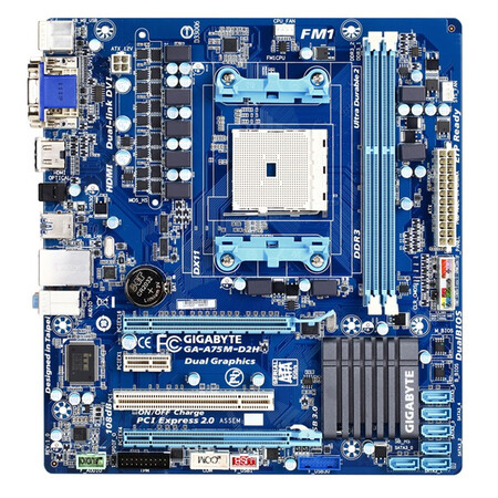 【官翻8成新】技嘉(gigabyte)a75m-d2h主板 (fm1) 8成新