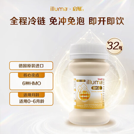 惠氏（Wyeth）港版启赋 6HMO 水奶 婴幼儿液态奶 配...