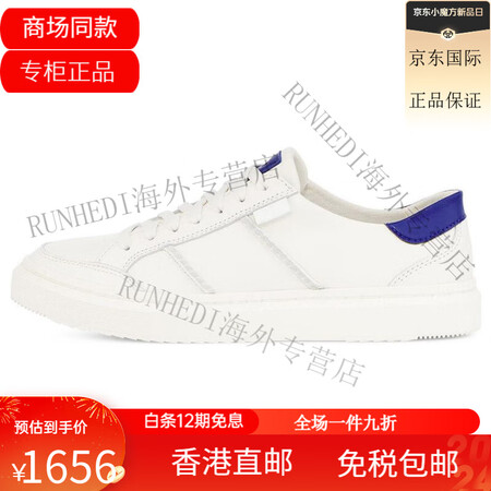 UGG皮革 时尚舒适 休闲板鞋 女款 白蓝色 36