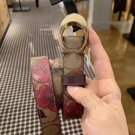 蔻驰（COACH）皮带女女士休闲百搭真皮腰带小C扣礼盒装潮 ...