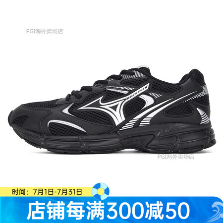 美津浓（MIZUNO）男鞋女鞋缓震运动鞋轻便跑步鞋黑武士网面...