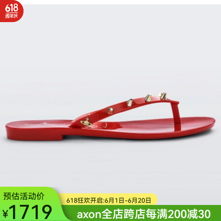 Melissa梅丽莎女拖鞋夏季凉拖人字拖铆钉Vivienne...