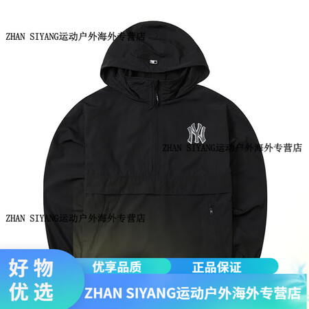 MLB男装女装冬季时尚连帽套头衫宽松运动情侣卫衣3AWJS0...