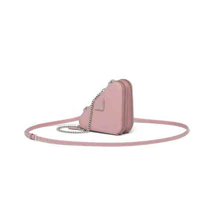 普拉达（PRADA） 奢侈品 女士 LOGO 標牌迷你皮革斜...