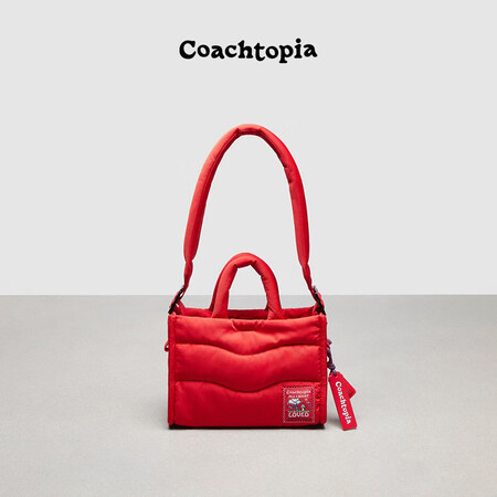 蔻驰（COACH）topia/之城迷你托特包 蔷薇红色