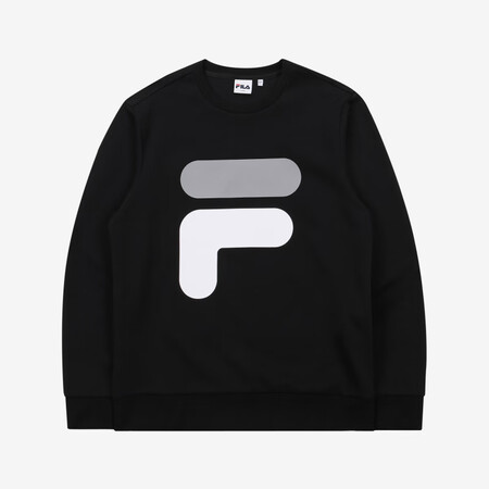 fila斐乐卫衣大f标印花圆领上衣男女款 黑色/blk 100