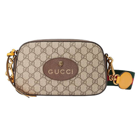 二手99新古驰guccineovintag虎头相机包单肩包斜挎包男女同款包卡其色