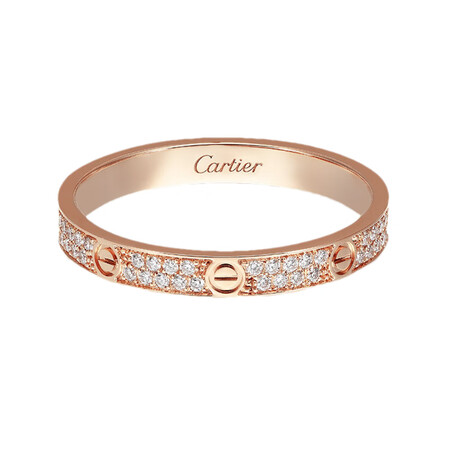 卡地亚（Cartier）情侣款戒指LOVE系列玫瑰金黄金满天...