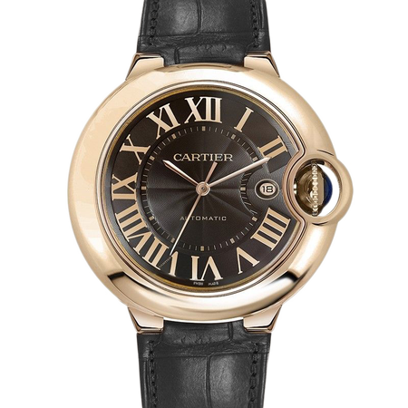 二手95新卡地亚cartier蓝气球18k玫瑰金自动机械男表w6920037二手钟表