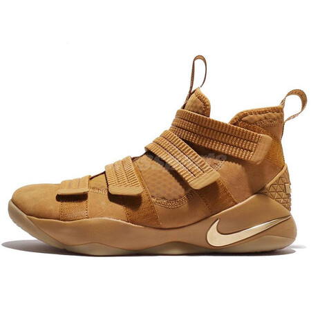 耐克nike lebron soldier 11 wheat 战士11实战大黄靴篮球鞋 标准46