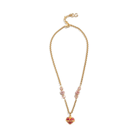 杜嘉班纳(d&g)女士项链 黄铜 花饰 心形吊坠 71117dg0074