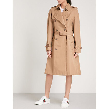 古驰(gucci)奢侈品女装 猫刺绣棉混纺风衣 604691642 beige 12