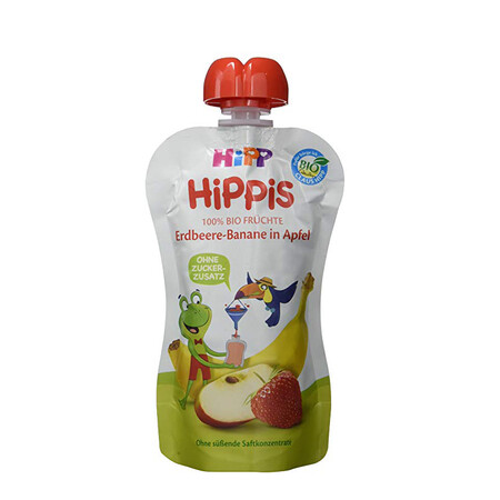 hipp喜宝吸吸乐果泥草莓香蕉苹果梨1岁以上盒装100g