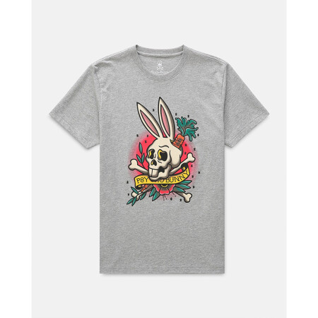 psycho bunny男士t恤短袖圆领骷髅兔logo图美国包邮包税 heather grey