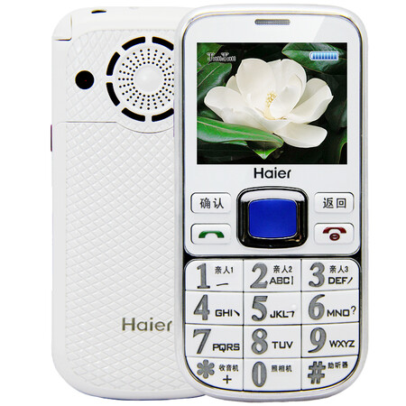海尔（Haier）HM-M209 移动联通2G 老人手机 双卡双待 钢琴白