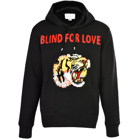 gucci古驰男款印花虎头刺绣连帽卫衣454585 x5k91 1096 黑色 m