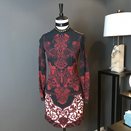 【二手95新】 versace/范思哲 女装服饰夏季修身印花长袖衣服装奢侈品