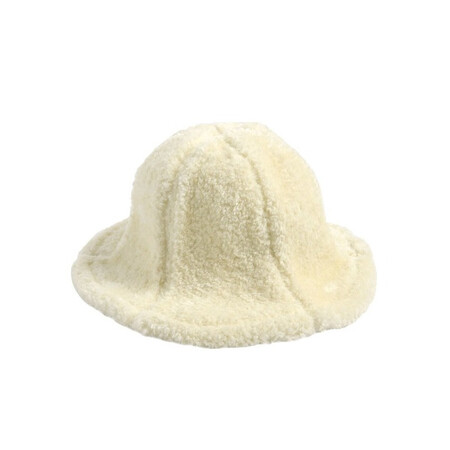 【售罄】stylenanda官方 圆顶绒感拼接六角瓦楞帽 象牙色 均码