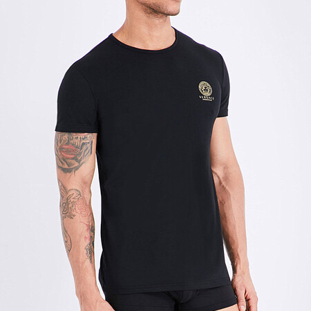 versace范思哲男装一线品牌2017春夏新品男士棉质圆领短袖简约t恤衫