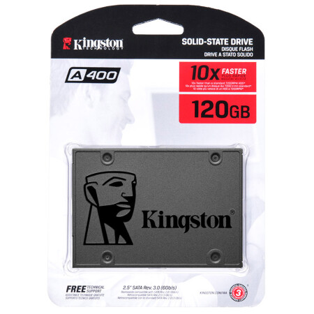 金士顿(Kingston) 120GB SSD固态硬盘 SATA3.0接口 适用笔记本台式机 A400系列