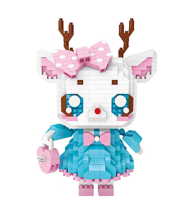 卡通动漫男孩女孩拼装模型玩具 饰品摆件节日礼物 小鹿杏仁儿9215