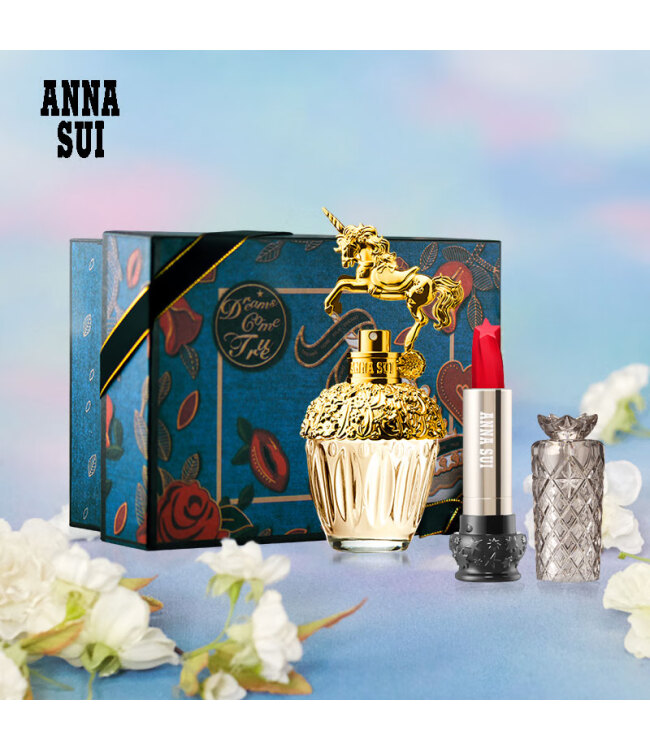 安娜蘇(anna sui)築夢天馬淡香水口紅禮盒套裝(獨角獸築夢天馬30ml