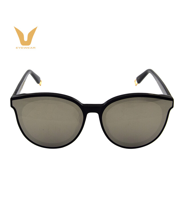 vpai 微帕 太阳镜 男女款墨镜 复古方圆全框潮牌眼镜 p61022 c01 黑色