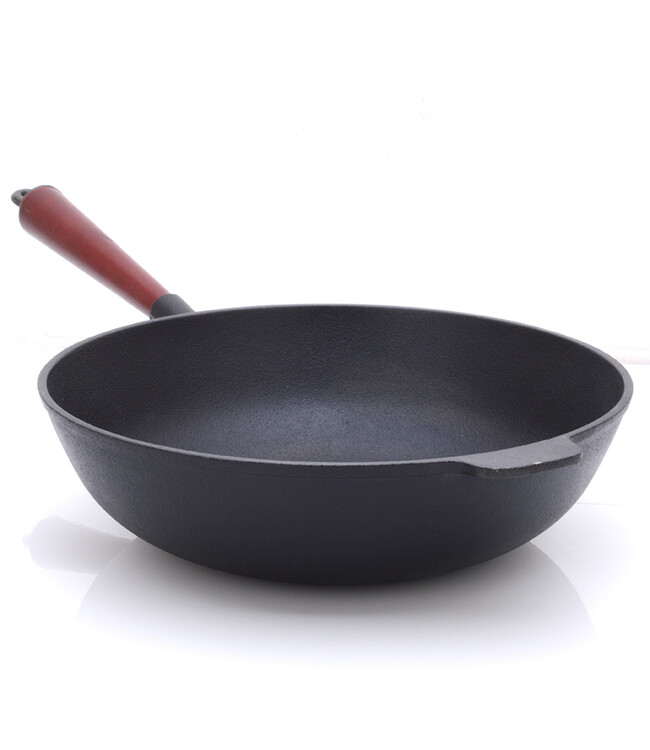 吉睿 炒锅 31cm铸铁平底铁炒锅 生铁锅具电磁炉燃气煤气灶明火通用