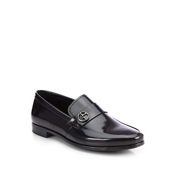 乔治阿玛尼 giorgio armani 男式休闲皮鞋 q00151253 black 9