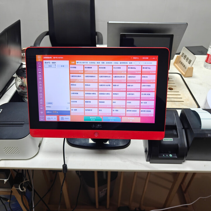 二维火二手餐饮收银机点餐机智能触摸食堂学校奶茶标签后厨打印收银机 二手单机+小票机