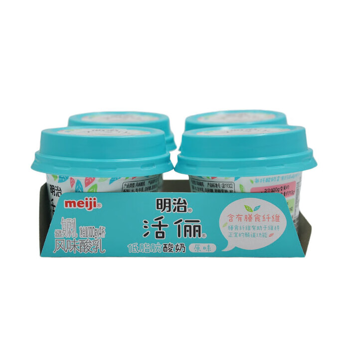 明治 meiji 活俪 低脂肪 含膳食纤维 100g*4 风...