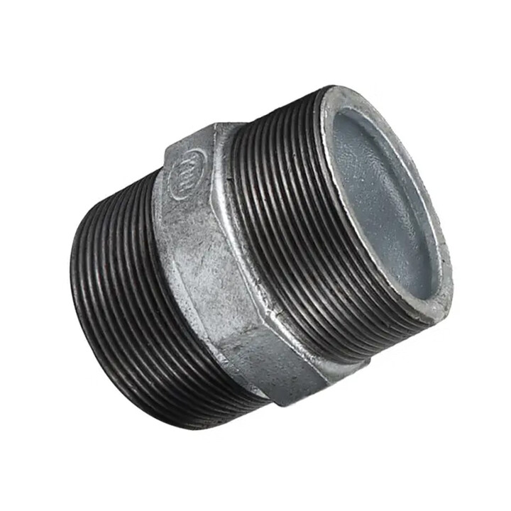 聊亿镀锌双头直通玛钢六角外丝加厚对丝接头 dn15碳钢