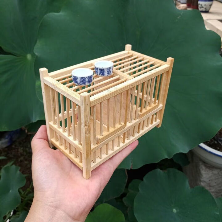 向宠蝈蝈笼子纯手工制作纯竹子编制蛐蛐笼双格竹笼文玩鸣虫笼带抽屉 小号蝈蝈笼+两个水碗【图片 价格 品牌 报价】-京东