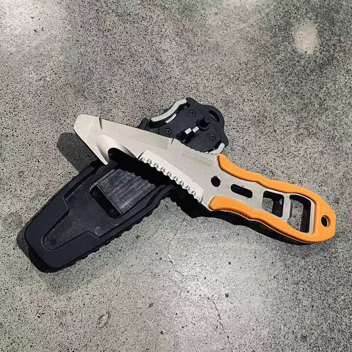 水趣（WaterFun） 水趣户外救生救援割绳器qsd钛合金水域救援刀车载破窗器应急救生 橙色(钛合金刀体+刀鞘+绳)海水用