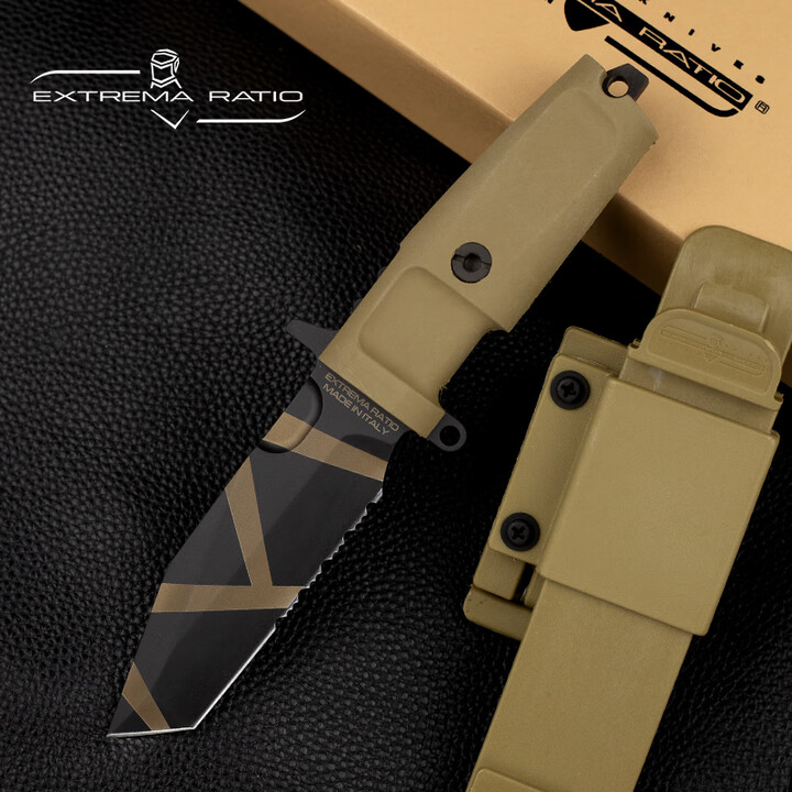 EXTREMA RATIO意大利原装进口极端武力0150支点户外N690战术生存装备便携小直刀 0150/DW  沙色款