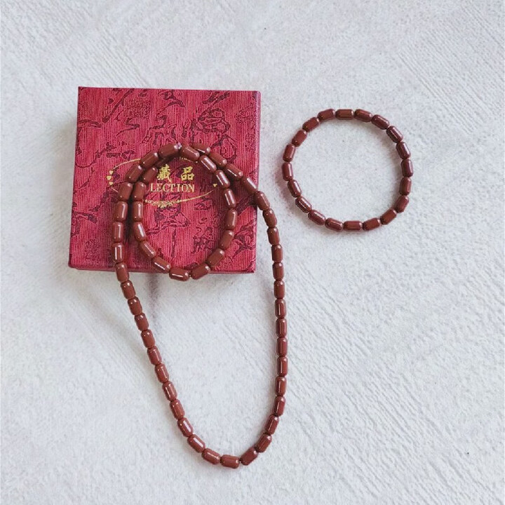 映棠托玛琳项链彩色碧玺韩国口麦饭石颈椎专用负离子能量石链子 咖啡