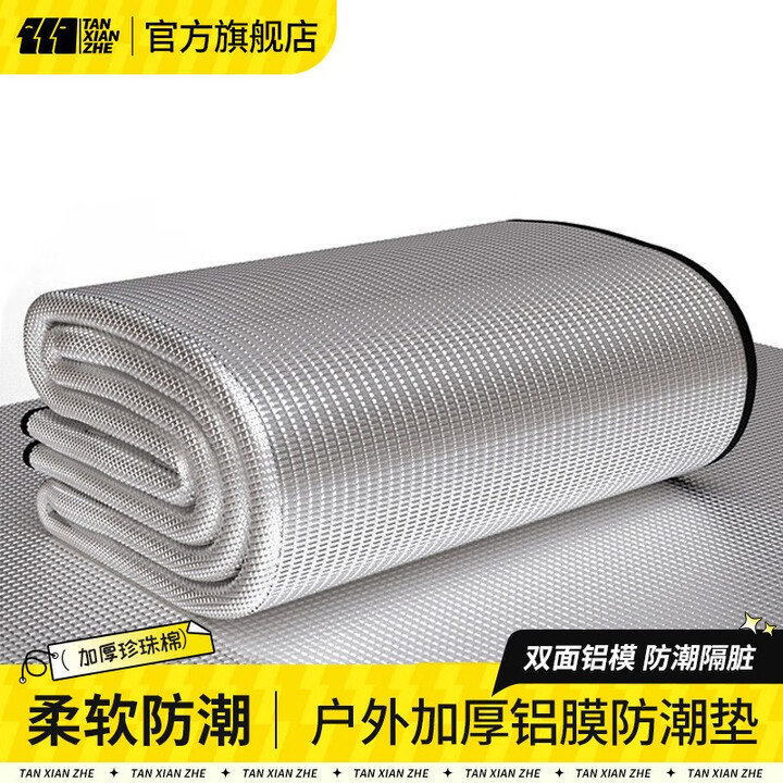 探险者（TAN XIAN ZHE）防潮防水户外露营加厚垫子家用打地铺地垫加厚沙滩垫野餐垫子 【加厚双面4MM】200*200cm
