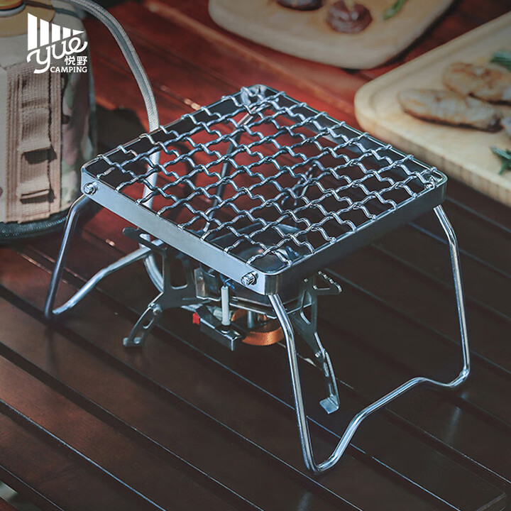 CAMPINGMOON柯曼折叠迷你炉架加密烤肉网烤干鱼配合气承重 迷你炉架【MS-1011】