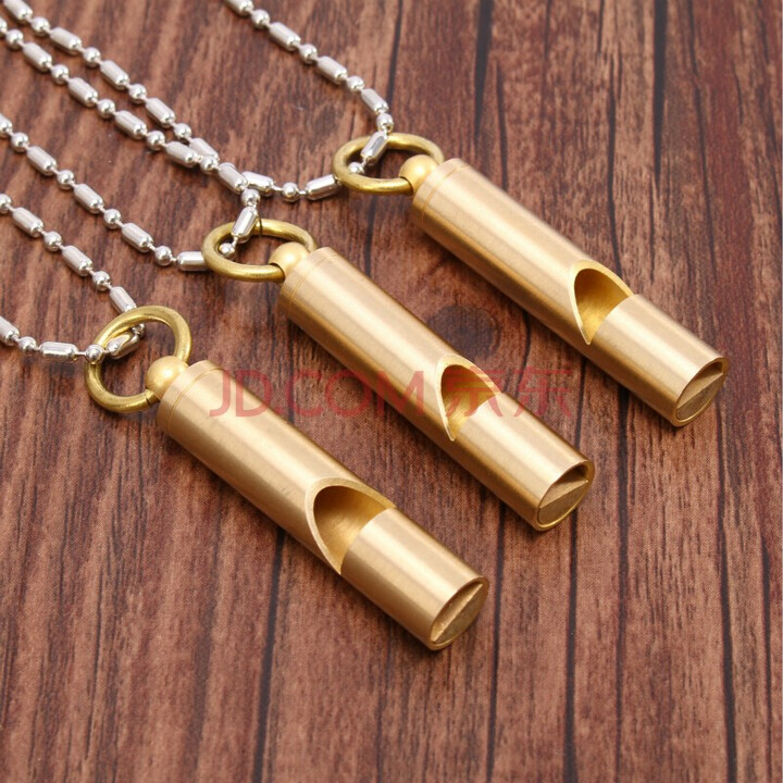 新术黄铜户外救生口哨儿童求生哨子金属高音训练荒野野外求生存装备 1个黄铜口哨