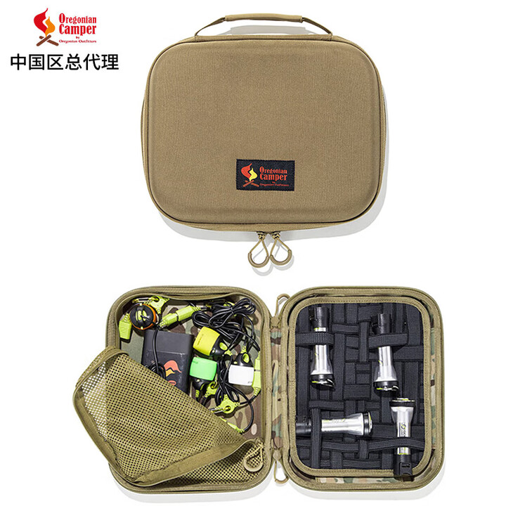 Oregonian Camper日本户外便携多功能电源线收纳包旅行装备户外照明防撞BC装 多功能收纳包 狼棕色