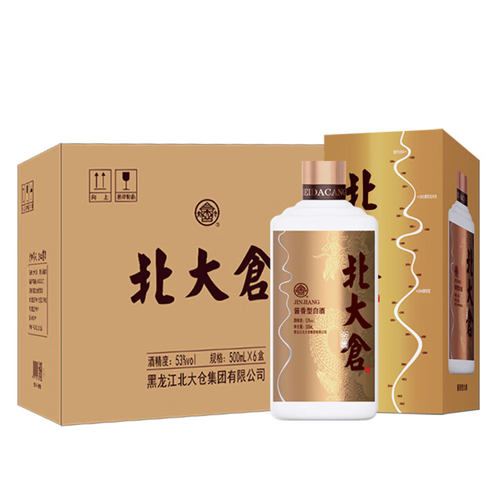 北大仓(beidacang)酱香型白酒 53度纯粮食口粮酒500ml 东北特产纯粮匠心 礼品 53度 500mL 6瓶 【金标酱酒】整箱【图片 ...